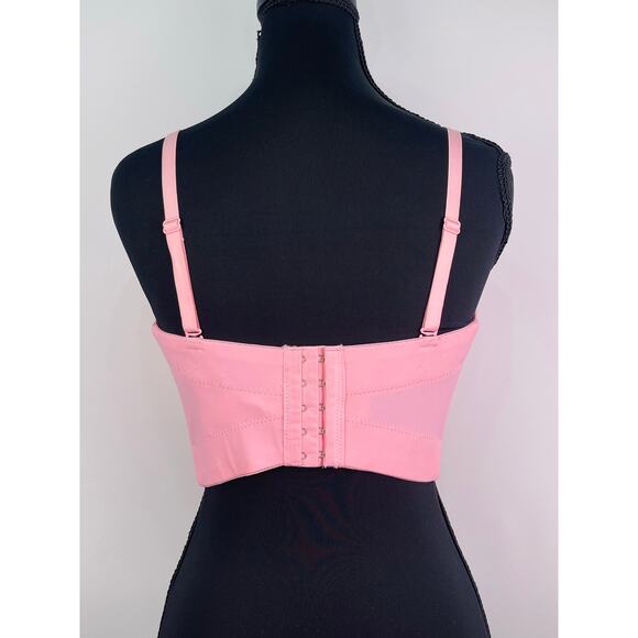 NWT Molly’s World Boutique Pink Rhinestone Cropped Corset Top Size 34B / XS - Picture 2 of 11